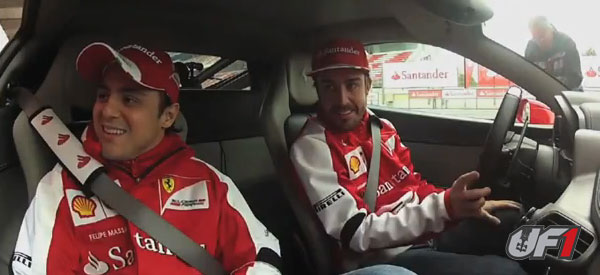 Alonso and Massa Drive the Ferrari 458 Italia